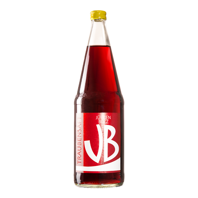 Flasche gefüllt mit rotem Traubensaft