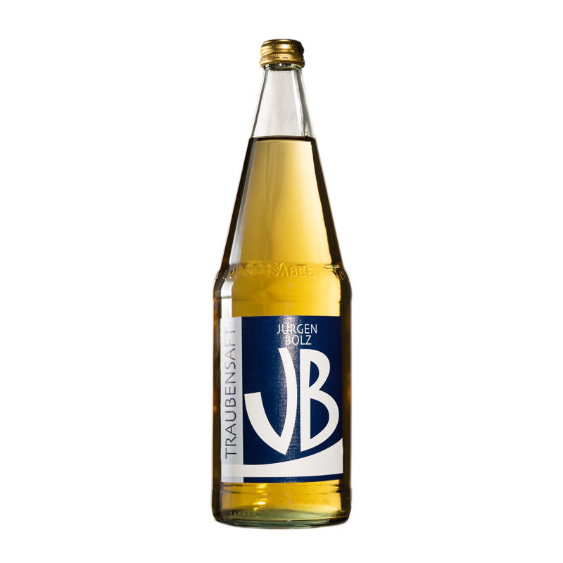 Flasche gefüllt mit weißem Traubensaft