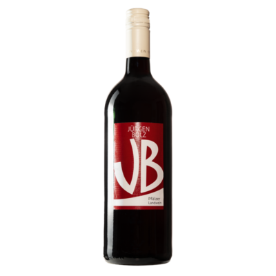 Weinflasche gefüllt mit rotem Landwein